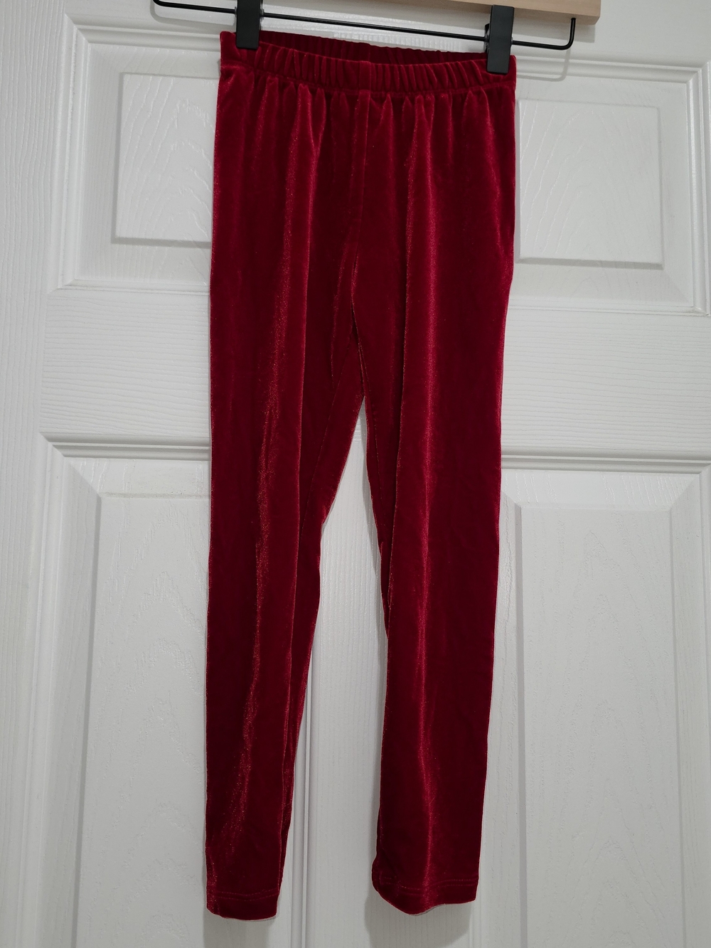 Janie And Jack Girls Red Velvet Leggings, Size 5